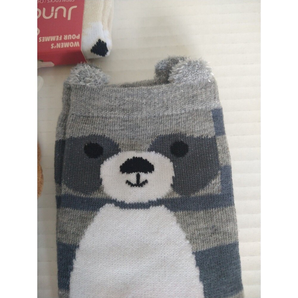 Lot of 5 Pairs Kids Children's Women's Socks Animals Fuzzy Ears Cute Fun Cheery - Picture 5 of 10
